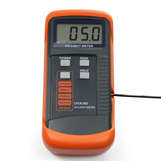 UV Light Meter Professional UV Monitors Measurable of UVA Light Measure Tester with 320~390nm Range Portable UV Sunlight Tester (Model UVA365)