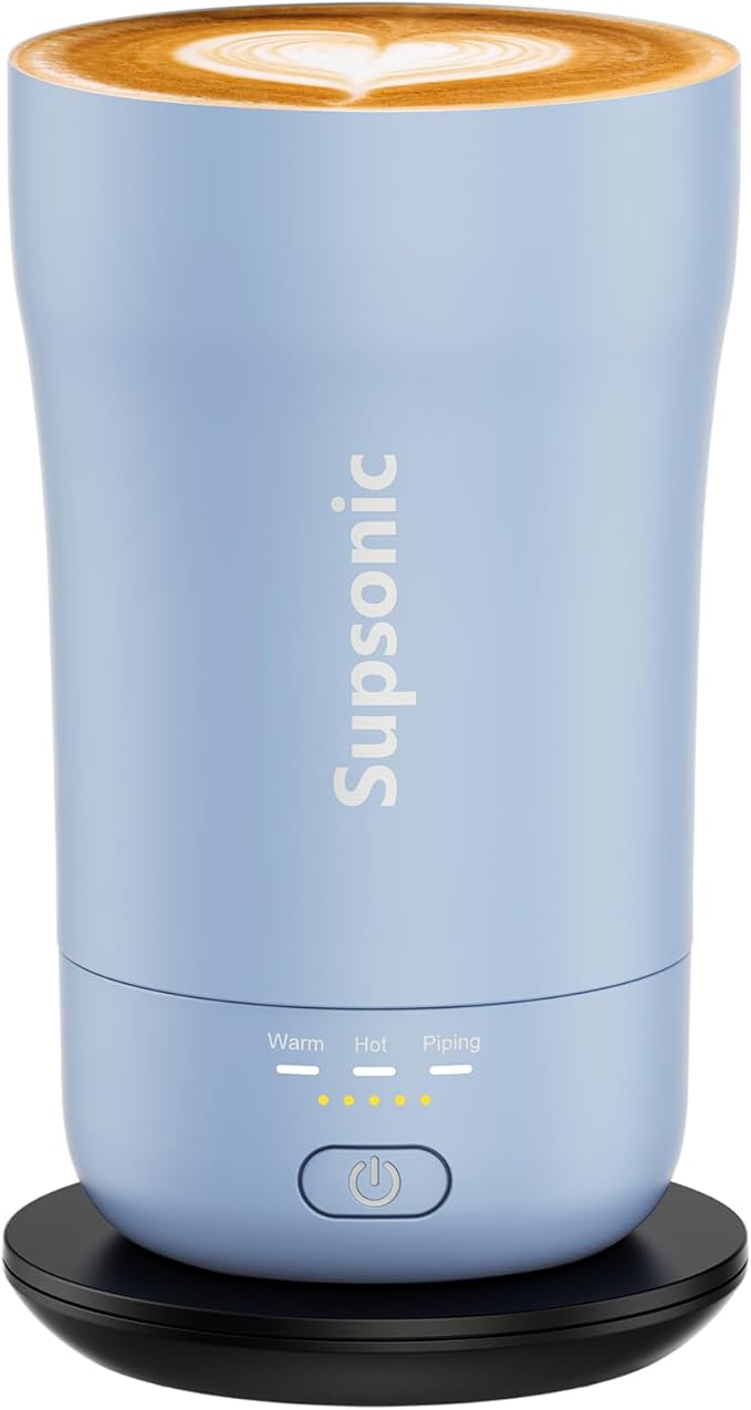 Supsonic - 14oz Heated Coffee Mug, Self-Heating Travel Mug with 3-Temp Settings, Insulated Stainless Steel Constant Temperature Heating Mug for Beverage, Smart Heating Portable Coffee Mug | S1