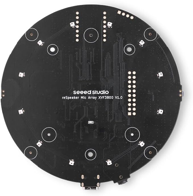 reSpeaker XVF3800 USB Microphone Array, 4-Mic AI Voice Capture with Noise Cancellation & 360° Far-Field Pickup, Plug & Play for Raspberry Pi, Jetson & Voice Assistants