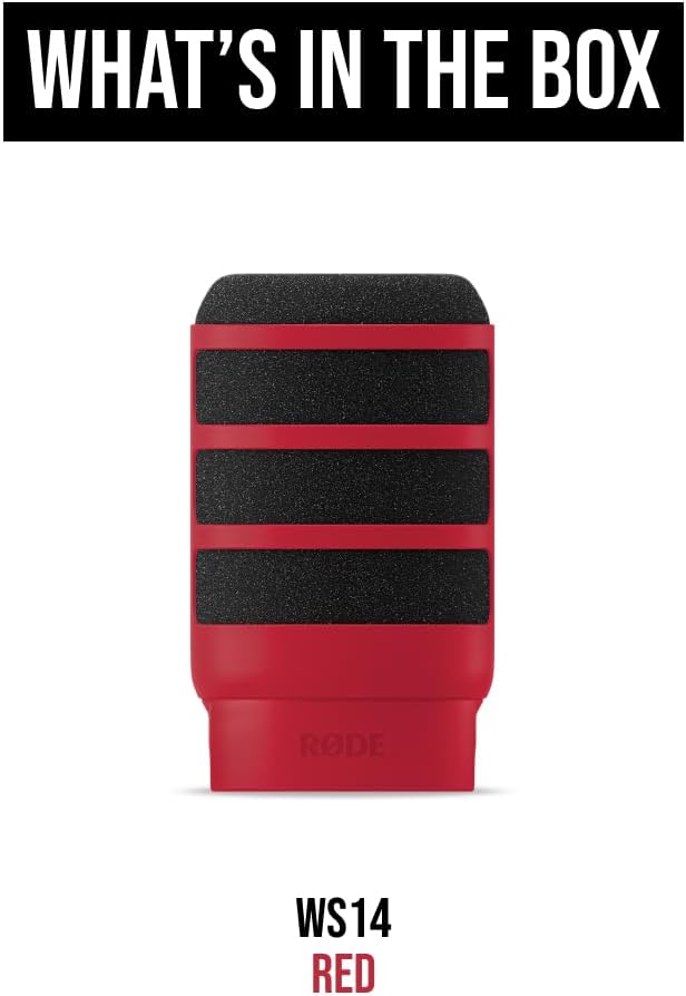RØDE WS14 Premium Pop Filter for PodMic and PodMic USB (Red)