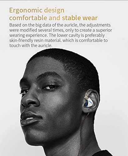 CCA C12 in Ear Monitor Headphones 5BA 1DD Hybrid HiFi Gaming IEM Earphones Noise Isolating Stereo Wired Earbuds for Musicians Audiophile Singers DJ（with mic）