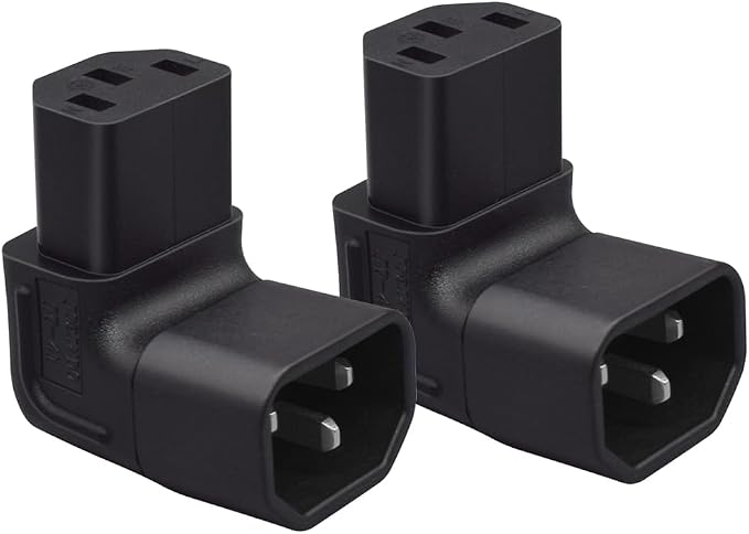 (10Packs C14 to C13 Power Adapter IEC 320 Male C14 to C13 Down Direction Right Angled 90 Degree IEC Female Power Extension Adapter Wall-Mounted LCD TV