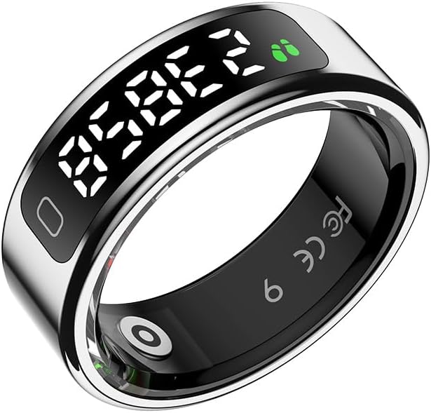 LETLET Smart Ring for Women for Men,60 Health Metrics,Accurately Monitors Heart Rate,Blood Oxygen (SpO2),Sleep,Stress and Women’s Health Metrics.Fitness Rings for Women,Ultra-Thin(Sliver, 12#)