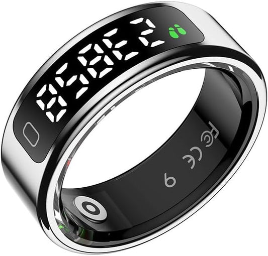 LETLET Smart Ring for Women for Men,60 Health Metrics,Accurately Monitors Heart Rate,Blood Oxygen (SpO2),Sleep,Stress and Women’s Health Metrics.Fitness Rings for Women,Ultra-Thin(Sliver, 12#)