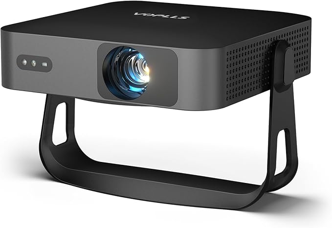 【Native 1080P】 Thinnest 1.81" Smart Mini Projector with WiFi and Bluetooth, Auto Focus & Keystone Portable Outdoor Projector, VOPLLS 4K Support Home Movie Projector