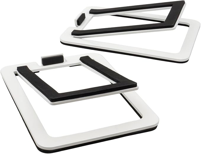 Audioengine DS1M Metal Speaker Stands Pair – Desktop Speaker Stands for Computer Speakers, Studio Monitors and Bookshelf Speakers - White