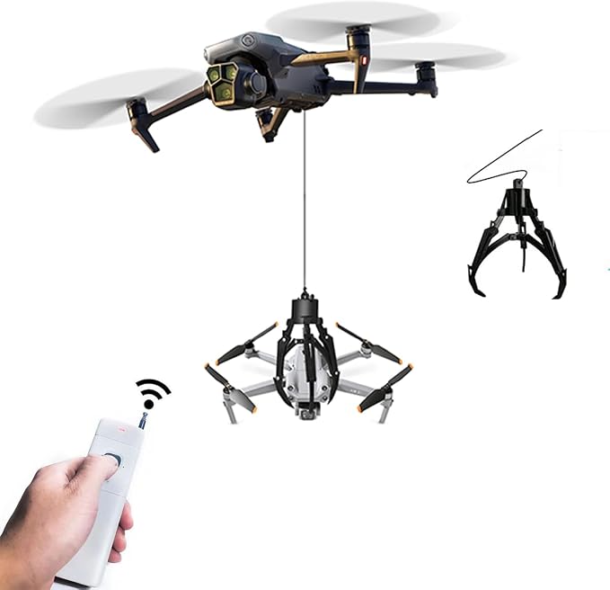Mantis Claw Grabber for DJI Drones, Intelligent Manipulator for Mavic 3/Air 3/Mini 4 Pro/Mini 2, Rescue & Fishing Hook with Fixed-Point Drop (Drones Not Included)