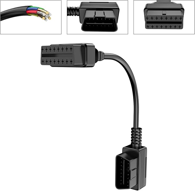 FOXWELL Car Scanner NT604 Elite OBD2 Scanner and FOXWELL OBD2 OBD II 16Pin Diagnostic Extension Convert Cable 65cm/25.59”
