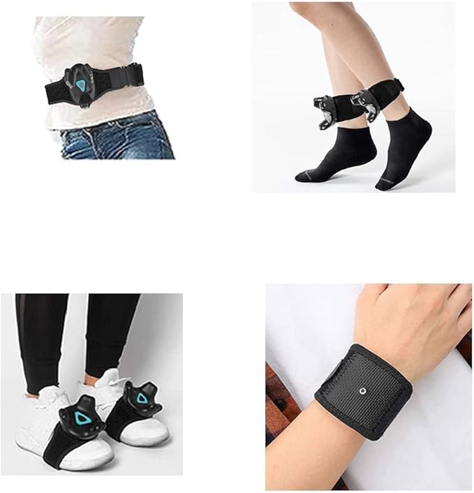 JLD VR Tracker Belt for HTC Vive System Puck - Adjustable Strap Waist and Full-Body Tracking in Virtual Reality（1x 4X Wrist Strap）, black, 47.6 in,Wrist 10.6