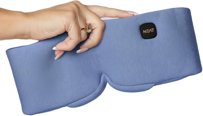 Heated Eye Mask – Cordless Rechargeable Warm Eye Mask with 4 Heat Levels – Completely Blackout Comfort for Sleep & Travel - Mothers Day Gifts Self Care for Mom & Grandma(Ocean Stone)