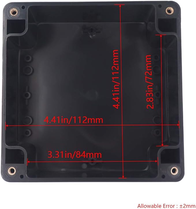 Project Box IP65 Waterproof Junction Box ABS Plastic Black Electrical Boxes DIY Electronic Project Case Power Enclosure Clear Cover 4.72"x4.72"x3.54"