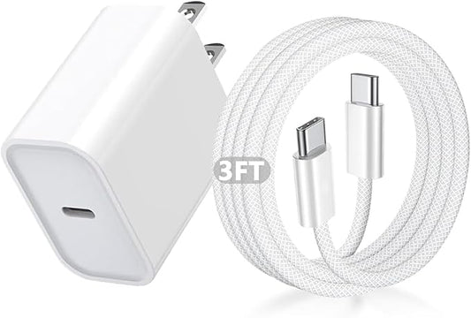 iPhone 17 Charger Fast Charging,iPhone USB C Fast Charger & 3FT Type C USBC to C Woven Cable Cord for Apple iPhone 17e/17/17 Pro Max/17 Pro/Air/16 Pro Max/16 Plus/15,iPad Pro/Air/Mini,iPad 11th/A16
