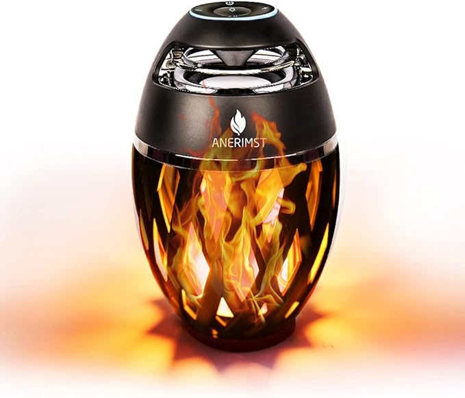 Outdoor Bluetooth Speaker with Flame Atmosphere, Electronics Gifts for Men, Women, Cool Gadgets for Porch Garden Parties, BT5.3, 5W Stereo Sound, Waterproof Wireless Speaker with Led Torch Light
