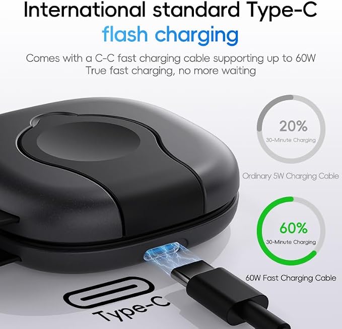 3-in-1 Foldable Magnetic Wireless Charging Station for iPhone 16/15/14/13/12, Apple Watch & AirPods - Slim Portable Multi-Device Charger (Black)