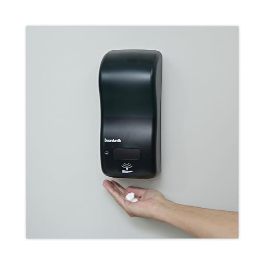 Boardwalk 00SBBW Rely Hybrid Foam Soap Dispenser, 12" Width, 5" Depth, 4" Height, 900 mL, Black Pearl, 10" Height, 8" Width