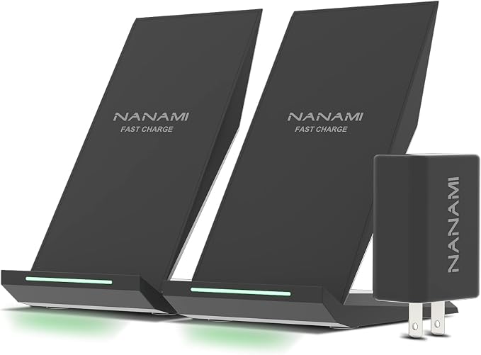 NANAMI Wireless Charger -Wireless Charging Stand with USB C Charger 30W Wall Charger PD3.0 Fast Charging for iPhone 15/14/13/12/SE 2020/11 Pro/8, Samsung Galaxy S24/S23/S21/S20/S10