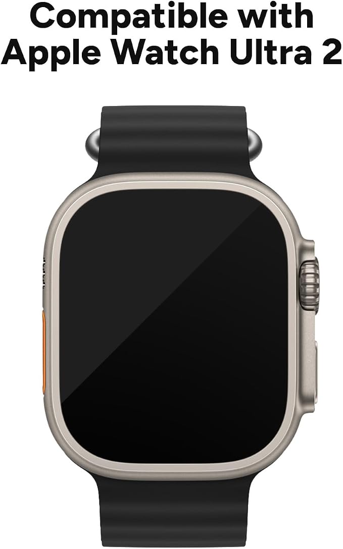 ZAGG XTR4 Glass Screen Protector for Apple Watch Ultra 3/2/ 1, Watch Size: 49mm - Fortified with Graphene, Blue Light Filter, Aluminum Frame, Titanium