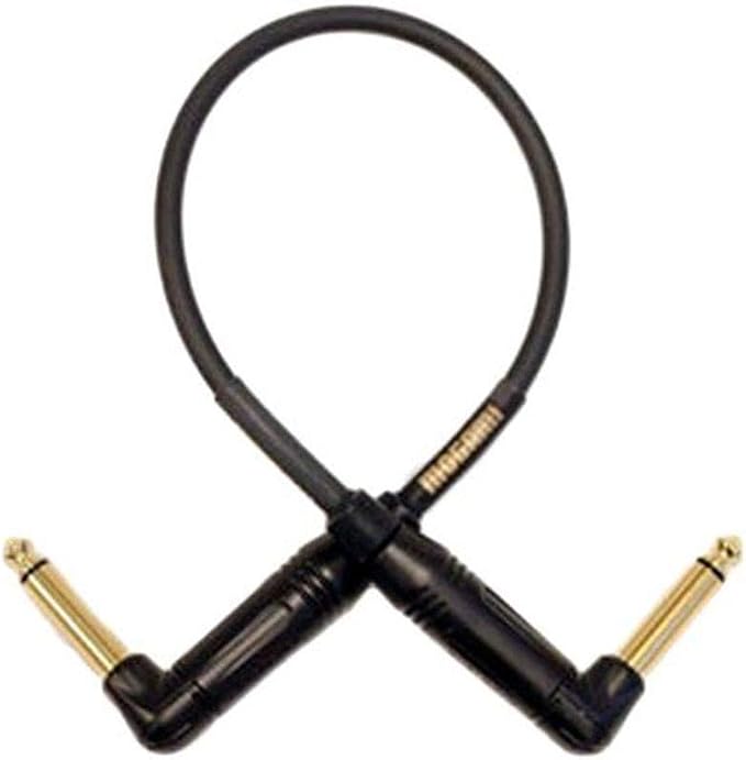 Mogami Gold Instrument RR Right Angle to Right Angle 0.5 Electric Guitar Instrument Cable 1/4 Inch TS to TS Electric Guitar Cable 0.5ft, Right Angle Connectors, OFC Core, Anti-Noise Pro Audio Quality