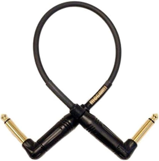 Mogami Gold Instrument RR Right Angle to Right Angle 0.5 Electric Guitar Instrument Cable 1/4 Inch TS to TS Electric Guitar Cable 0.5ft, Right Angle Connectors, OFC Core, Anti-Noise Pro Audio Quality