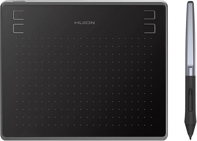 Drawing Tablet HUION HS64 Beginner Graphics OSU Tablet with Battery-Free Stylus 8192 Pressure Sensitive for Digital Art, Painting & Design, Compatible with Windows, Mac, Android & Linux Black