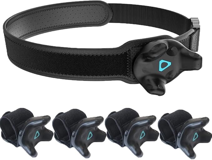 JLD VR Tracker Belt for HTC Vive System Puck - Adjustable Strap Waist and Full-Body Tracking in Virtual Reality（1x 4X Wrist Strap）, black, 47.6 in,Wrist 10.6