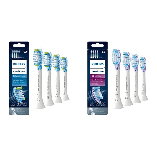 Philips Sonicare Genuine C3 Premium Plaque Control and G3 Premium Gum Care Toothbrush Heads (4 Brush Heads)