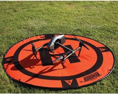 Hoodman 5 Foot Weighted UAV Drone Landing Pad fits Inspire 3, Inspire 2, Inspire 1, No Stakes Required, collapses to 1/3 of deployed size