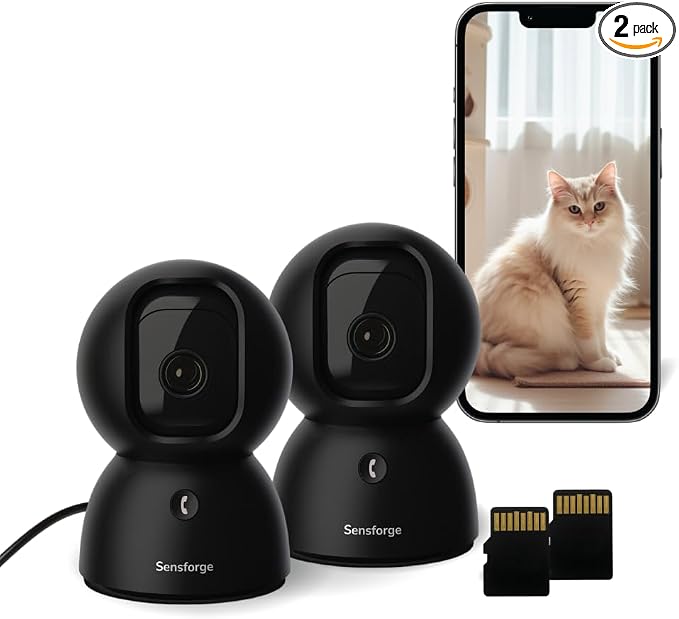 SensForge 2.5K Pan-Tilt Security Camera, 360° Dual-Band WiFi Camera for Home, Free AI Human & Pet Detection