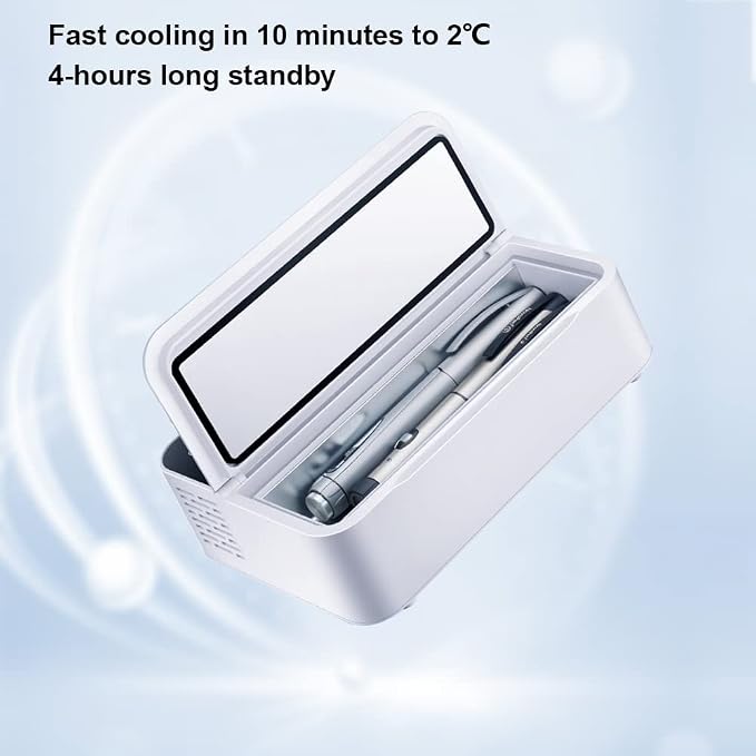 Insulin travel fridge,Mini Drug Refrigerator Keeping Cooling 2-8℃ car Cooler travel case, Portable Diabetic Box (Mini Celsius)