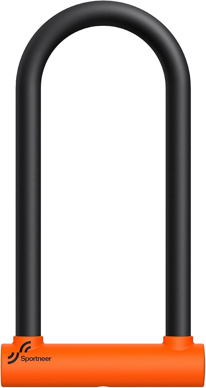 Sportneer Bike U Lock - 18mm Shackle Heavy Duty Anti Theft Bike Locks with 3 Keys - Bicycle U-Locks with Sturdy Mounting Bracket for Road, Mountain, Electric & Folding Bike, Size 11.5''x6.25''