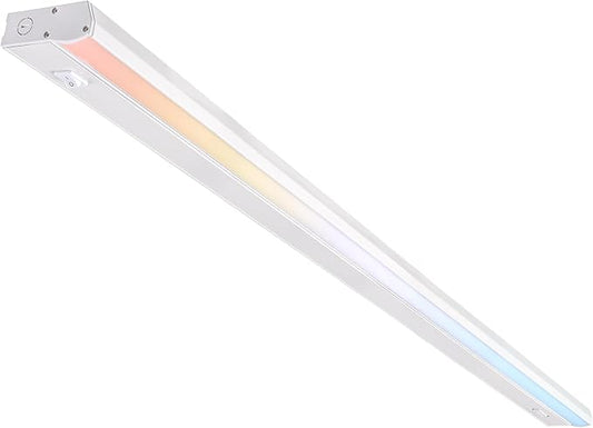 PARMIDA LED Under Cabinet Lighting, Hardwired Installation, 42 Inch, 30W, 5CCT Color Selectable - 2700K/3000K/4000K/5000K/6000K, ETL Listed, 120V, Dimmable, 2300 Lumens, White Finish