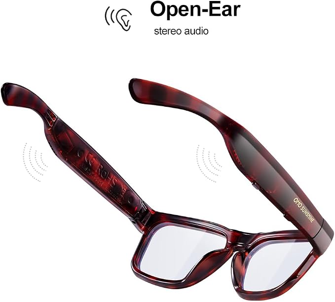 OhO sunshine Bluetooth Audio Sunglasses, Lightweight Open Ear Sport Glasses, 10H Playtime, Water Resistant with Voice Control