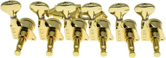 KAISH 18:1 Gear Ratio Guitar Locking Tuners Machine Heads Guitar Locking Tuning Keys Pegs for Strat/Tele/LP/SG most Electric or Acoustic Guitars Gold