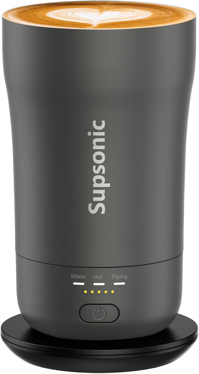 Supsonic - 14oz Heated Coffee Mug, Self-Heating Travel Mug with 3-Temp Settings, Insulated Stainless Steel Constant Temperature Heating Mug for Beverage, Smart Heating Portable Coffee Mug | S1