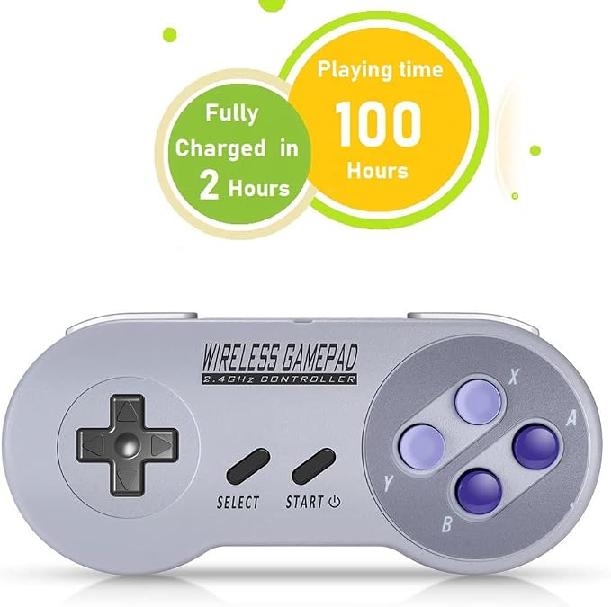 ZAMPAM Wireless Controller for PC, Gamepad with USB Wireless Receiver Compatible with Windows,iOS,Liunx,Android Device(Does not work with Mini SNES, Super Nintendo)
