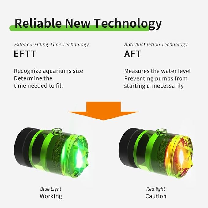 FZONE ATO System for Saltwater Aquarium, Auto Top Off with Dual Optical Sensors for Reef and Freshwater Tanks (Green)