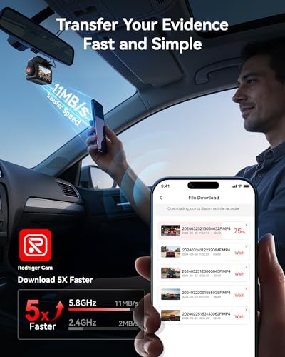 REDTIGER ZoomPix1 & Acc, Dash Cam Front and Rear, Telephoto+Wide Front Lenses for 100ft Plate Recognition, 4X Zoom, Dual STARVIS 2, 2K+1080P Recording, HDR Night Vision, 5.8GHz WiFi, Voice Control