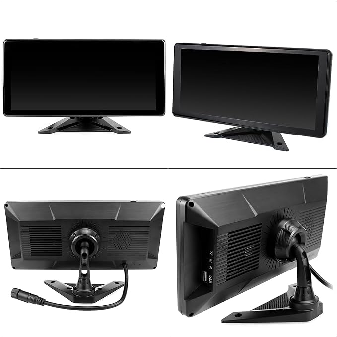 EVERSECU Car Backup Cameras System with 4K 10.36" Touch Screen Quad Display Monitor & 4pcs 1080P Backup AHD Cameras, MP5 Player, Vehicle DVR Recorder for RV/Truck/Bus/Trailer/Camper/Van
