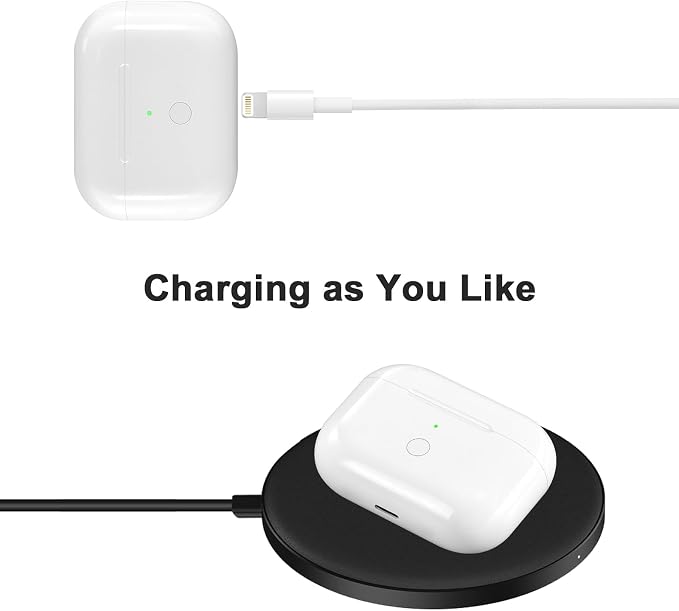 Wireless Charging Case Replacement Compatible with AirPod Pro 1st & 2nd Generation, Air Pod Pro 1 2 Charger Case with Bluetooth Pairing Sync Button