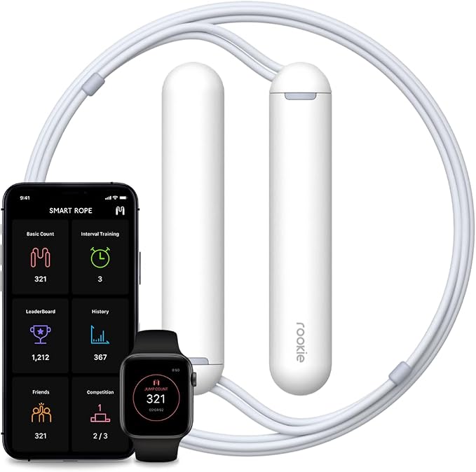 Tangram Smart Rope Rookie – Smart Jump Rope with Counter & App, Bluetooth Fitness Tracker, Adjustable Jump Rope for Weight Loss, Cardio, HIIT & Home Workouts