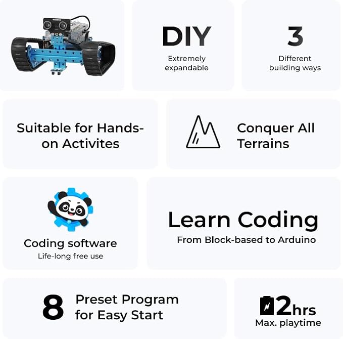 Makeblock mBot Ranger 3 in 1 Robotics for Kids Age 8-12, Coding Robot for Arduino Scratch Learning with Coding Box, 16 Coding Projects STEM Science Kit, Robot Toys Gift for Kids Ages 10+
