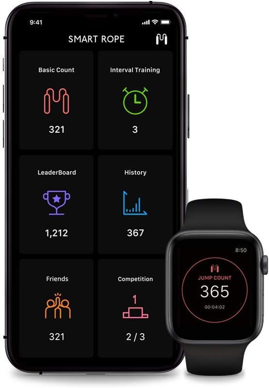 Tangram Smart Rope Rookie – Smart Jump Rope with Counter & App, Bluetooth Fitness Tracker, Adjustable Jump Rope for Weight Loss, Cardio, HIIT & Home Workouts