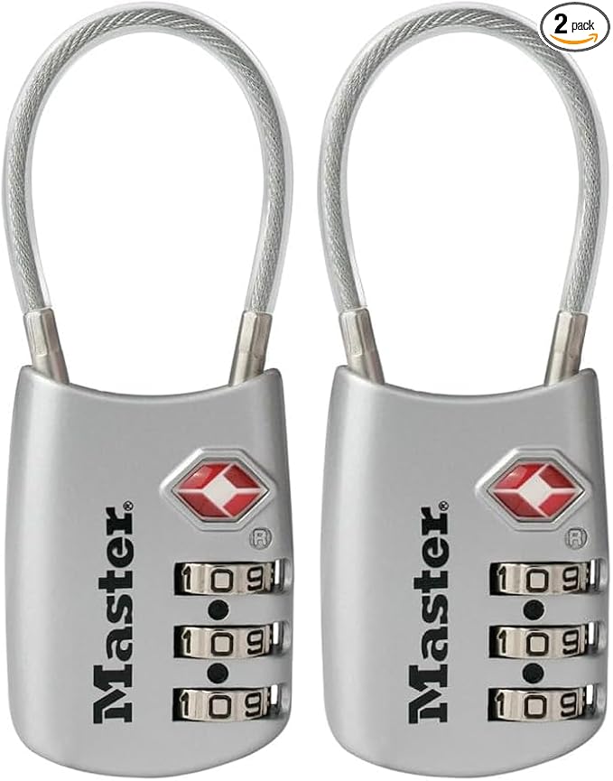 Master Lock 4688D Set Your Own Combination TSA Approved Luggage Lock, 2 Pack, Assorted