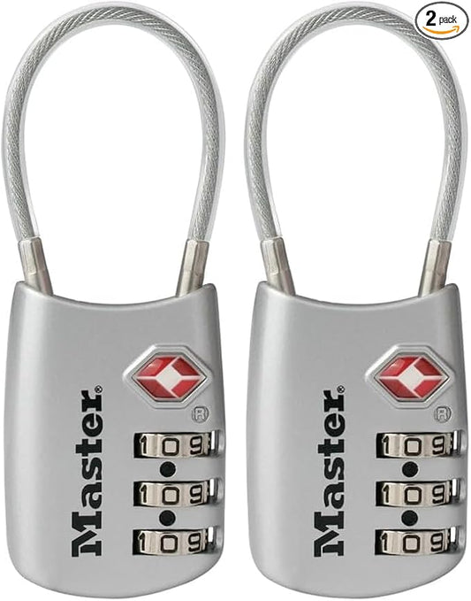 Master Lock 4688D Set Your Own Combination TSA Approved Luggage Lock, 2 Pack, Assorted