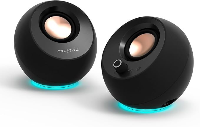 Creative Labs Pebble PRO Minimalist USB-C Computer Speakers - Black