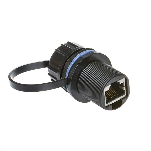 5PCS Panel Mounting Shielded RJ45 Waterproof Cat5/5e/6 8P8C Connector Ethernet LAN Cable Connector Double Head Adapter with Waterproof/Dust Cap