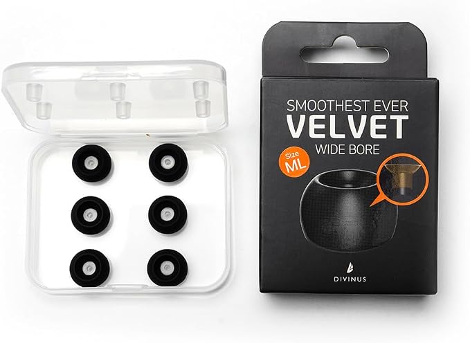 Divinus Velvet Wide Bore Silicone Eartips for 4-6mm Nozzle, Replaceable IEM Earbud Tips with Enhanced Sound Quality and Comfort (ML(3 Pairs))