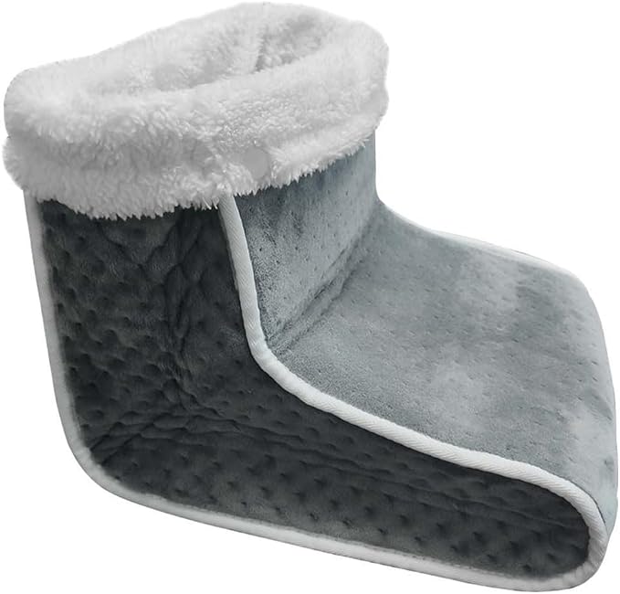 TopHomer Electric Foot Warmer, Quick Heating Pad for Feet, 6-Level Heated and 4 Timing Settings Slippers for Men Women, Soft Heated Boots, Feet Warmer for Home, Dark Grey BS 240V