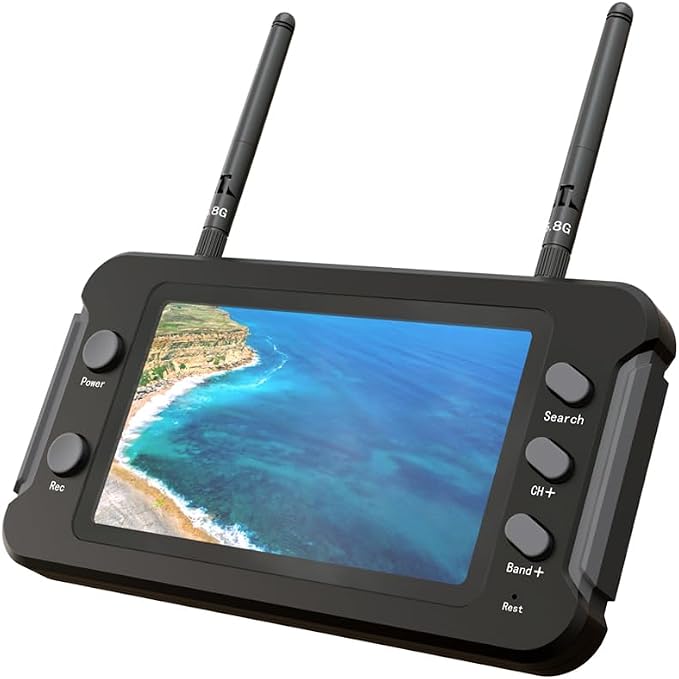 SoloGood 4.3" FPV Monitor with DVR 40CH 800 x 480 IPS Display Receiver 5.8Ghz for RC Multicopter FPV Drone Parts...