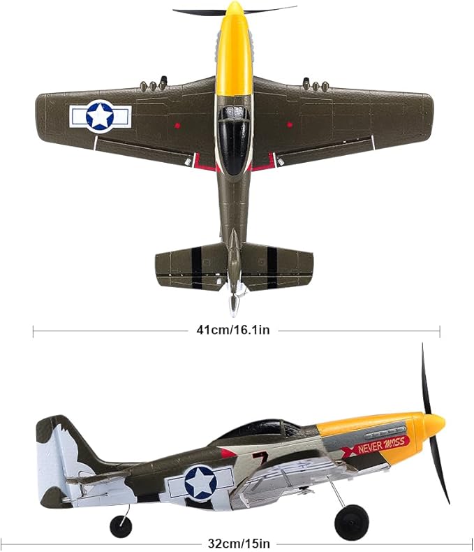 RC Plane 4 Channel Remote Control Airplane Ready to Fly P51D Mustang RC Airplane Easy Control for Beginners Adults
